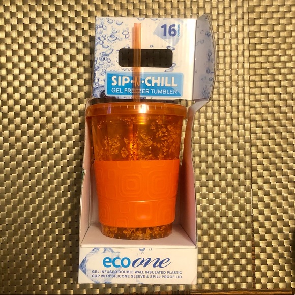 Sip•N•Chill Gel Freezer Tumbler in Orange - Picture 2 of 4